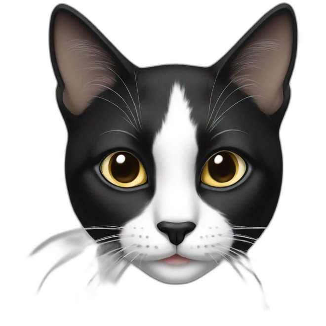 black and white female cat emoji