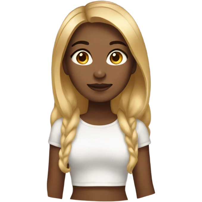 Brown skin girl with honey blonde hair emoji