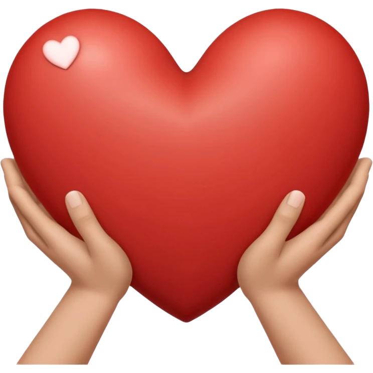 Draw two hands holding a heart, Do it without a small heart, just a big one, and that's it. emoji