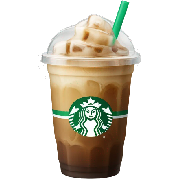 Starbuck ice coffee with ice cubes emoji