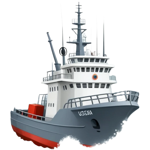 Russian marine geology research vessel in stormy rough seas with large waves emoji