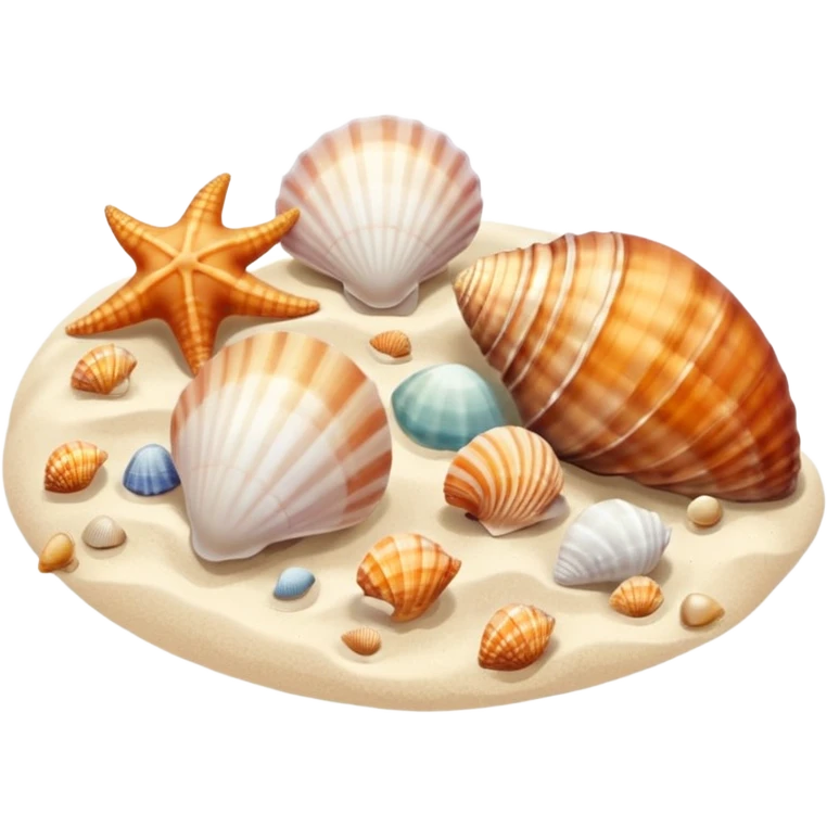 Beach with seashells emoji