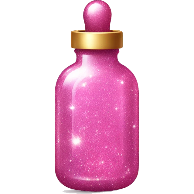 pink glitter in a little magical looking bottle oval emoji