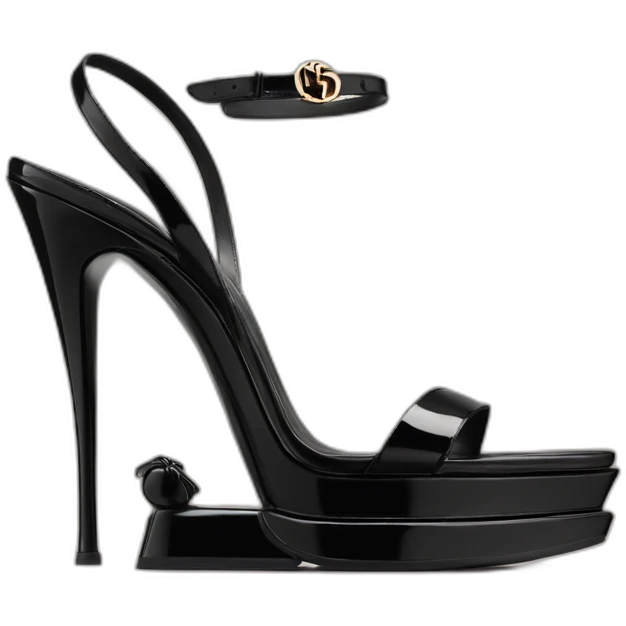 Ysl heel sandal TRIBUTE PLATFORM SANDAL black PATENT LEATHER emoji