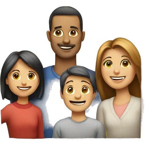 family photo in frame , mother, father and kid emoji