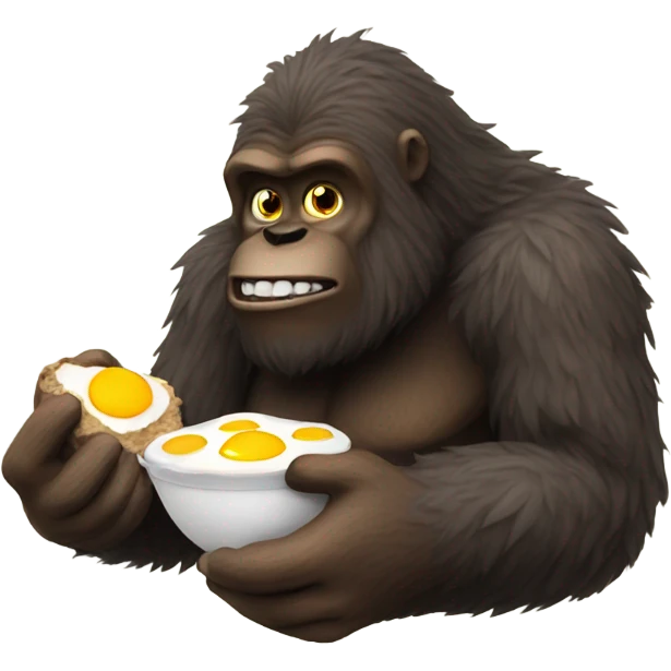 Bigfoot eating eggs emoji
