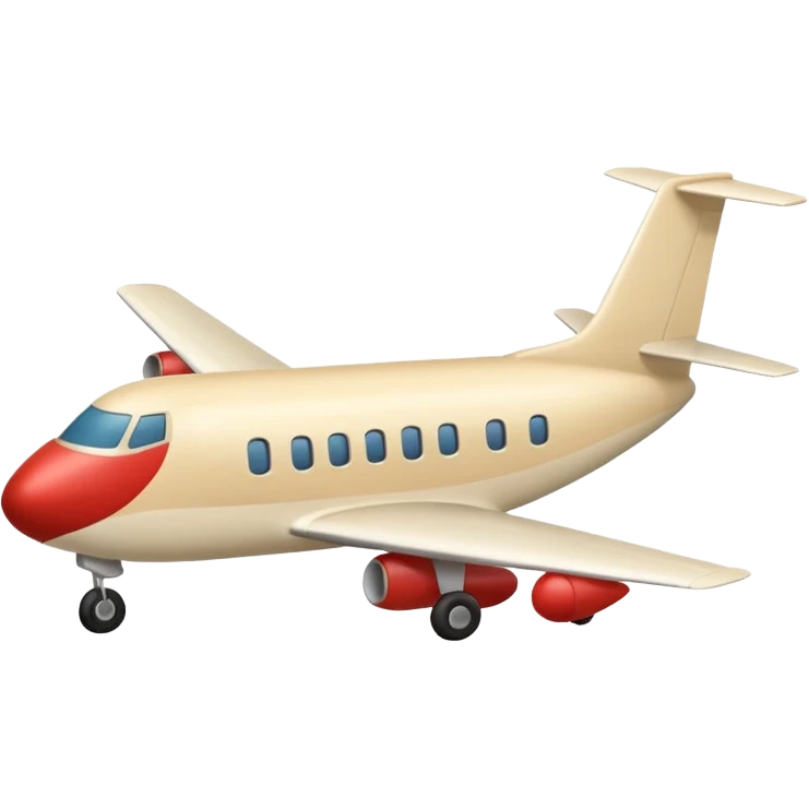 minimalist light beige (milky) airplane, Apple emoji style, no text emoji