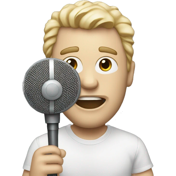 singer white man with mmicrophone emoji