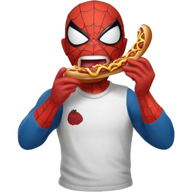 spider-man eating a hotdog  emoji