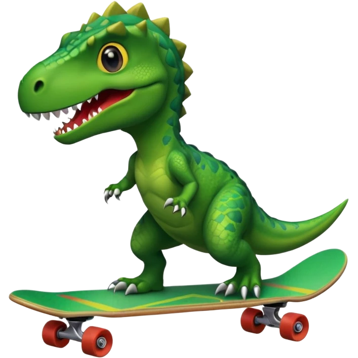 Dinosaur on a skateboard emoji