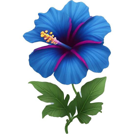 blue hibiscus flower emoji