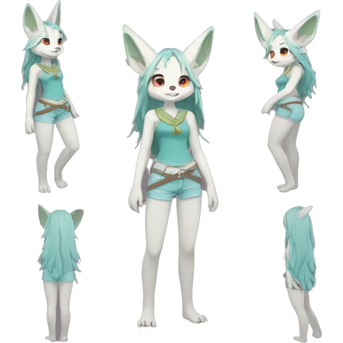 Anthro cool cute kawaii LiLaiRa-Modern-Vernid-Fakémon Full Body emoji