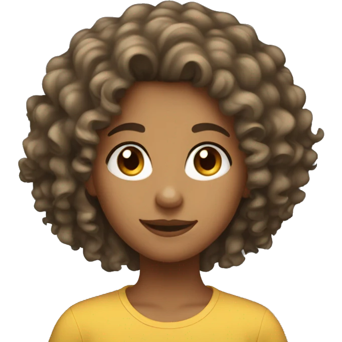 A girl with curly hair she is 15 years old emoji