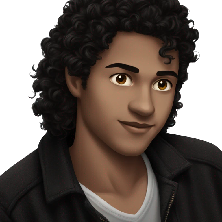 mysterious man with curly hair emoji