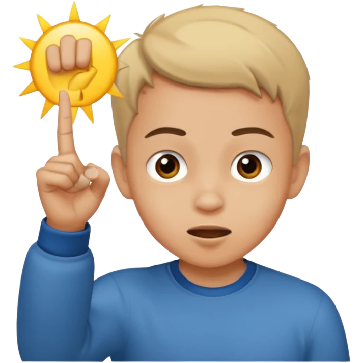 Boy flicking someone off emoji