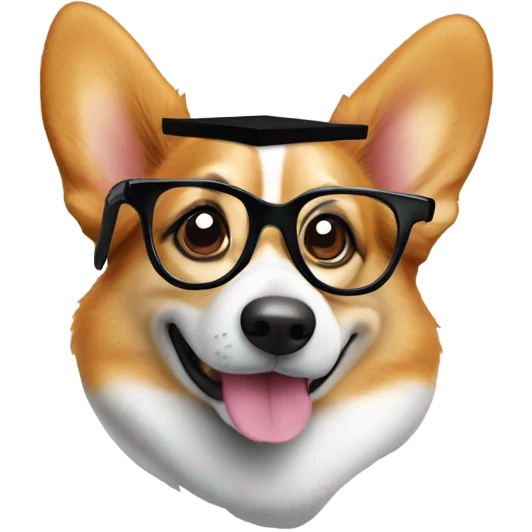 Smarty pants corgi emoji