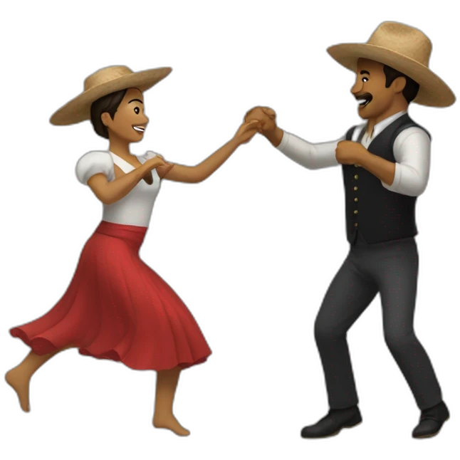 couple guacho and woman dance emoji