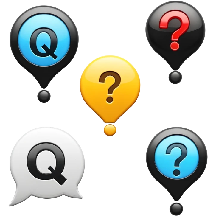 question and answer symbols, Q&A icons emoji