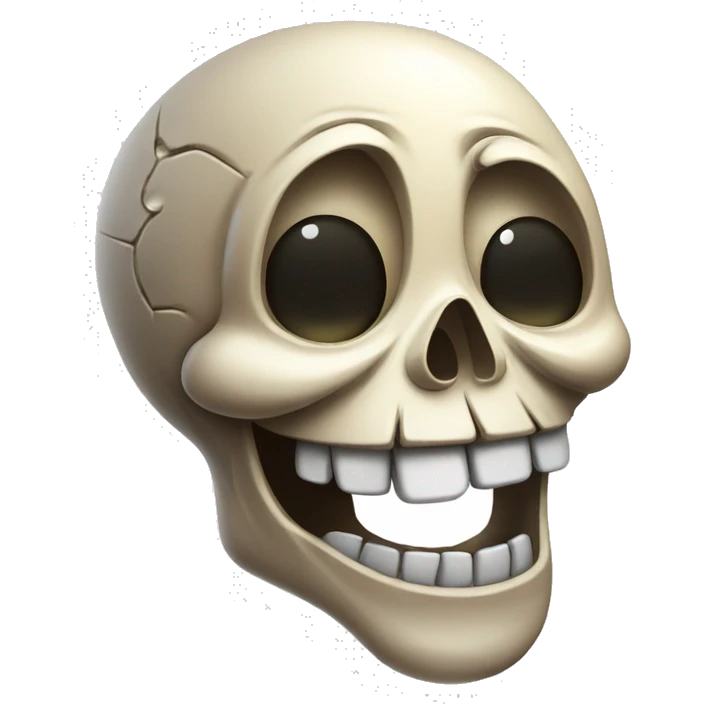 Laughing skull head with tears emoji