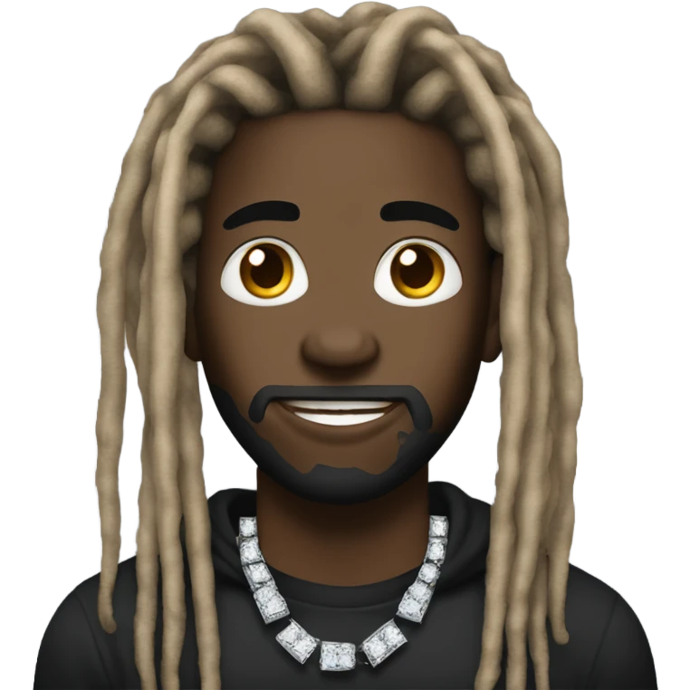 make a black male with dreads and a diamond grillz and a diamond chain emoji