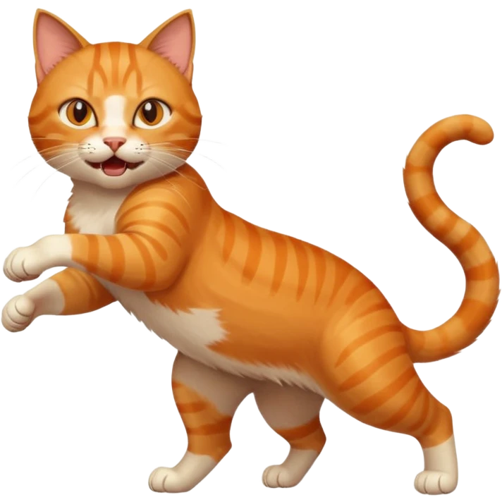 cat attacking, dynamic pose, expressive face emoji