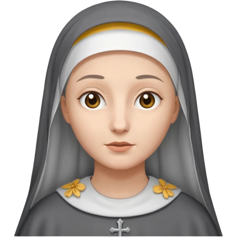 nun in white veil, grey robe emoji