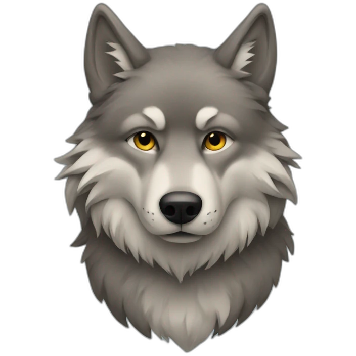 wolf wearing a fur coat emoji