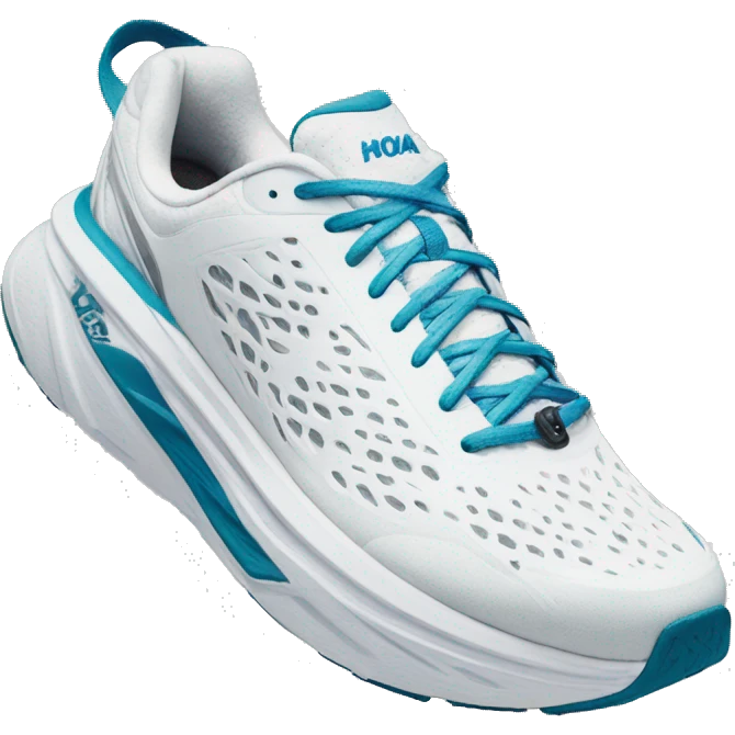 Hoka one one white pair of sneakers  emoji