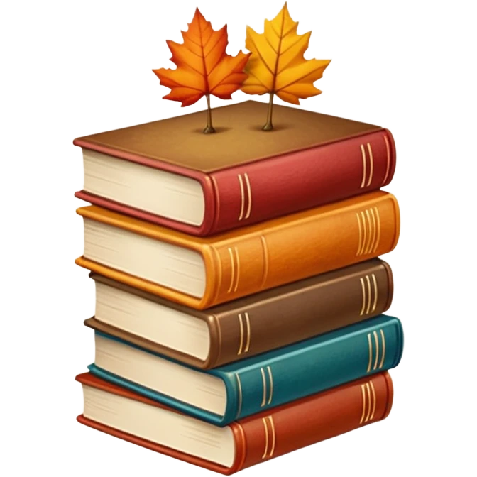 Autumn and books emoji