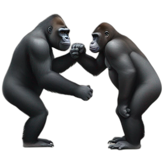 Gorilla meeting Emanuel Macron emoji