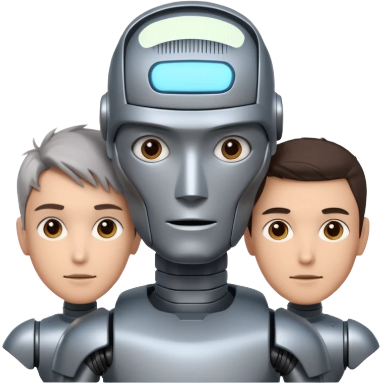 회색철로봇같은 사람 3명인데 얼굴이 종인 emoji