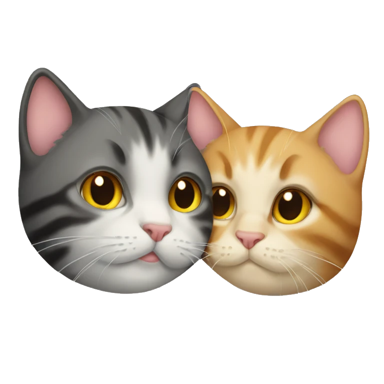 Two cats kissing emoji