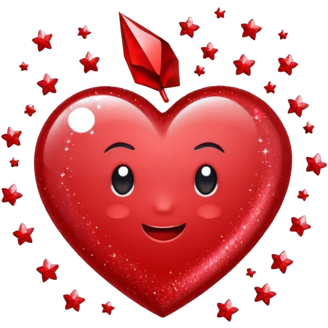 red glitter X emoji