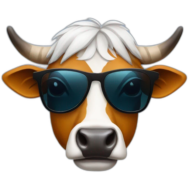 Indian gir cow wearing sunglasses emoji