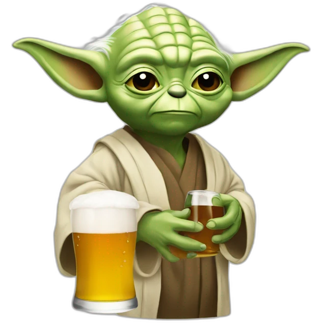 Yoda qui boie une biere emoji