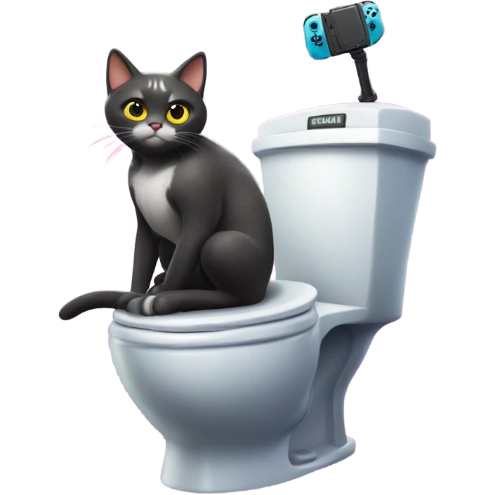 cat on the toilet play fortnite emoji