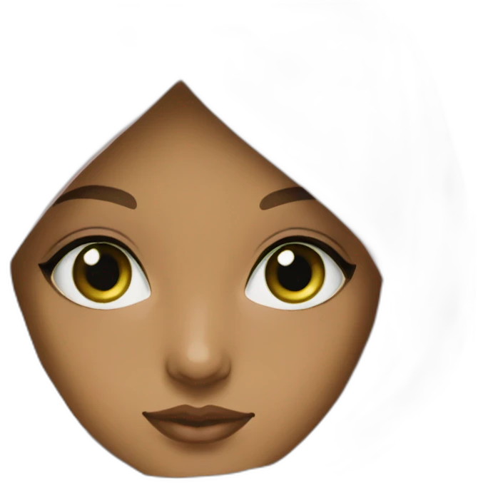 hijabi American girl green eyes emoji