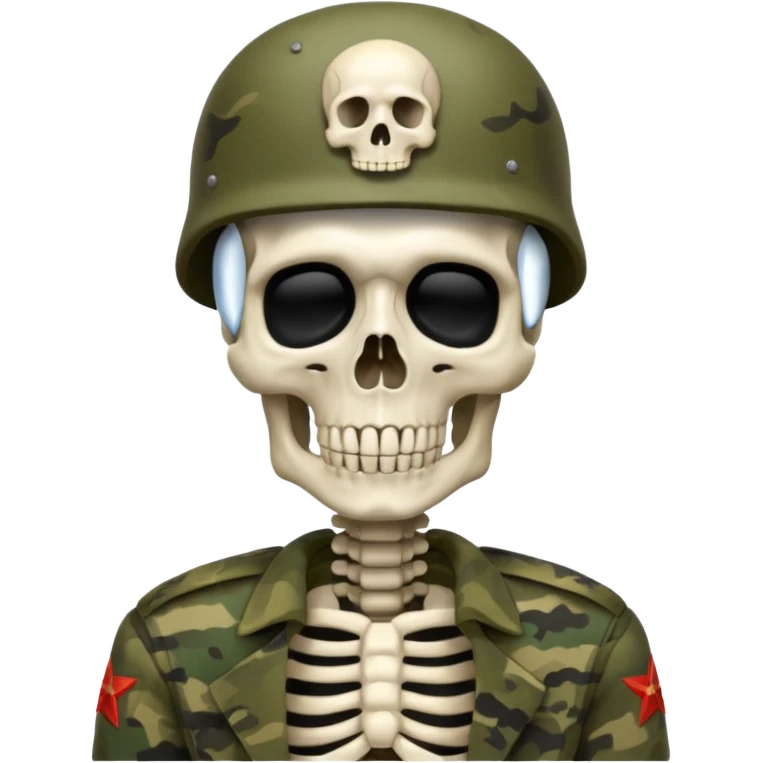 generate a realistic skeleton in Russian military camouflage emoji