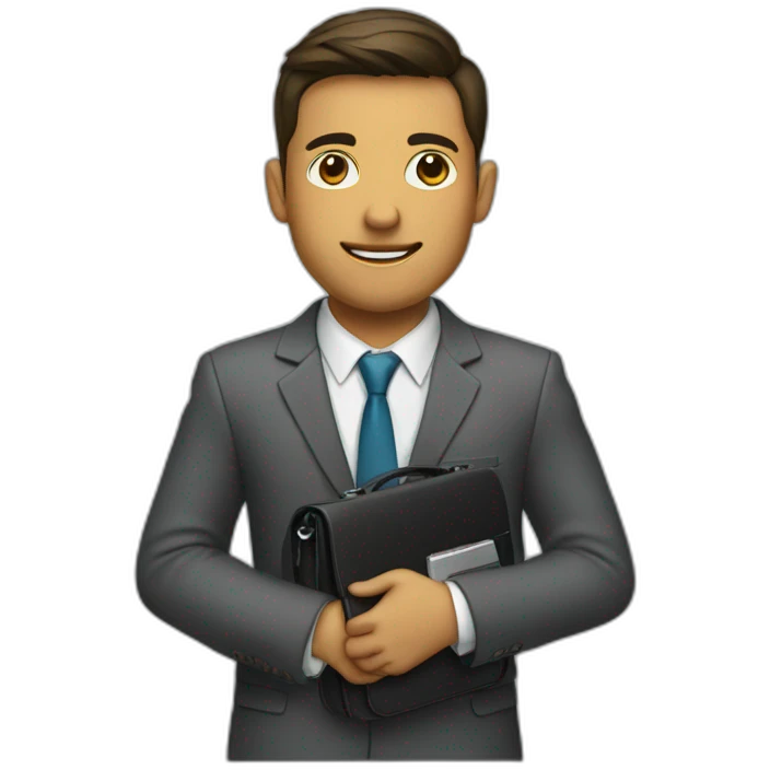 student in a suit and a briefcase emoji
