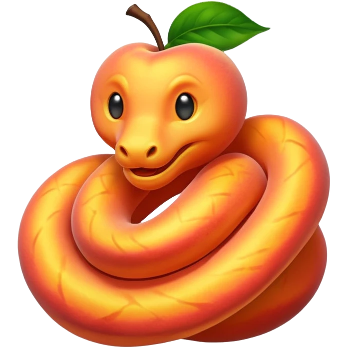 serpent coiled around glowing peach emoji