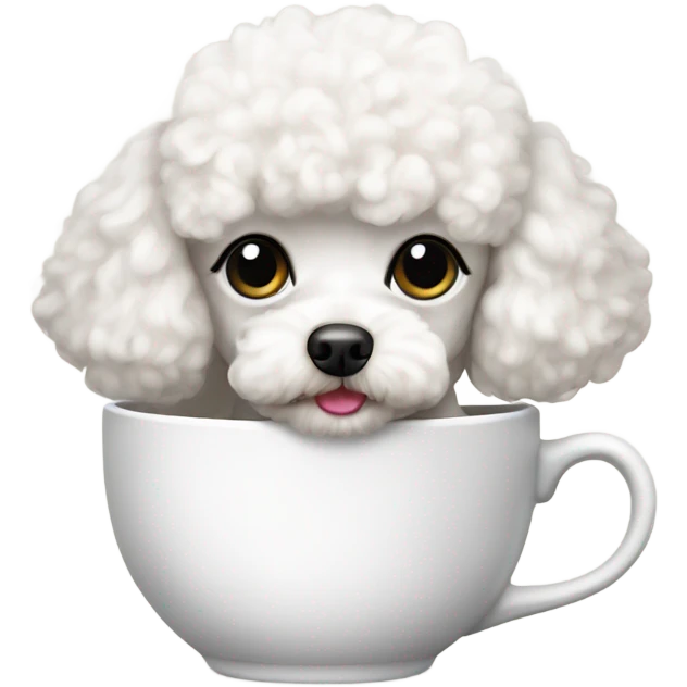 A white teacup poodle emoji