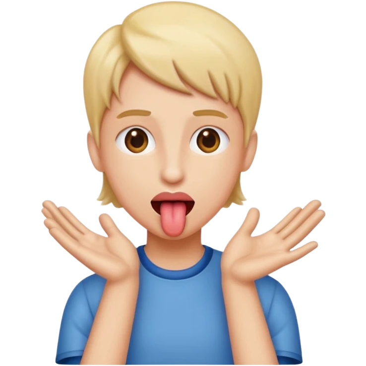 Tongue out with hands on the side emoji