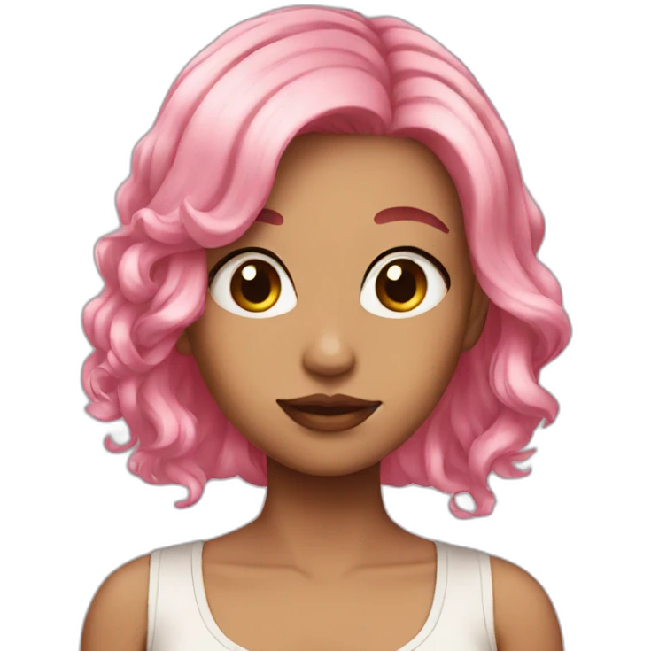 Female Aesthetic Pink hair emoji