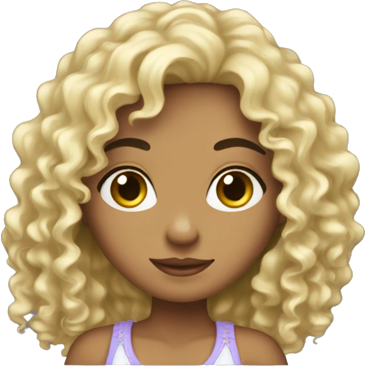latin girl long black curly hair emoji