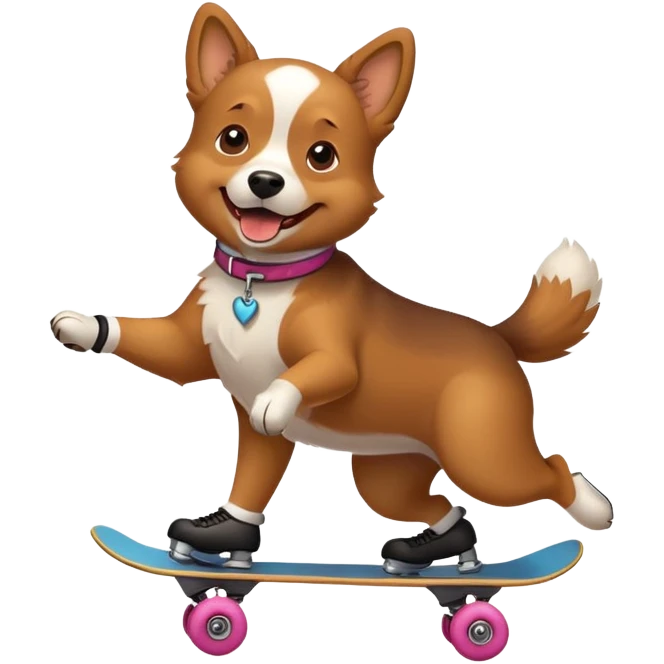 a dog skating emoji