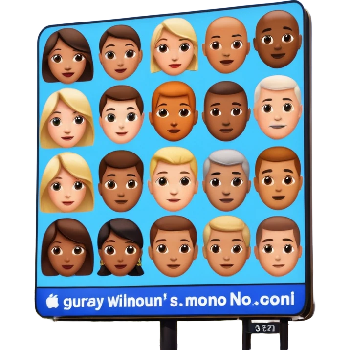 billboard advertising with famous people on it emoji