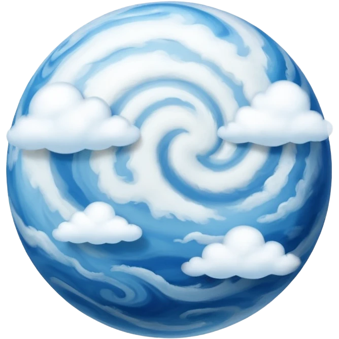 sphere globe planet, surface covered with cloud emoji
