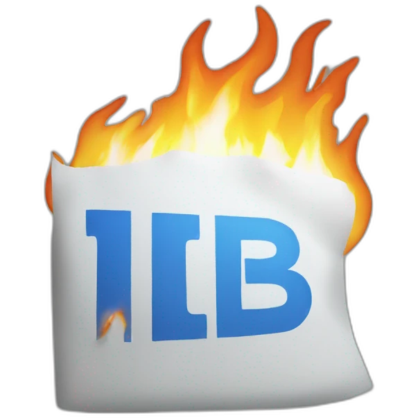 ibm logo burning emoji