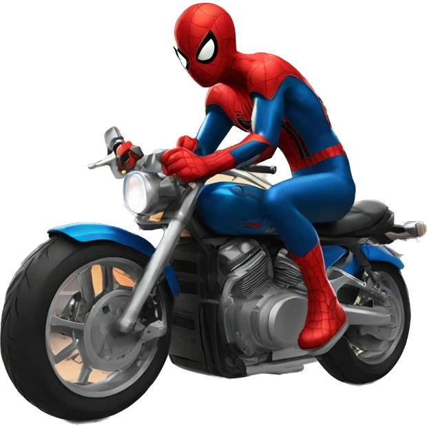 Spider-Man on a motorcycle emoji