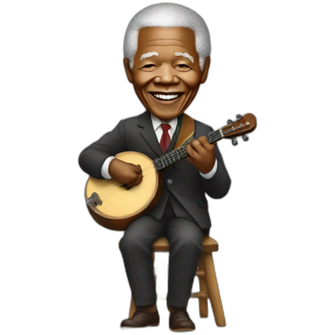 Nelson Mandela playing the banjo emoji